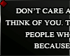 ♦ DON’T CARE...