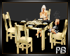 (PB)Gold Table+Chairs