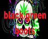 BLACK AND GREEN BOOTS