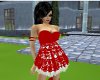 Red/WhiteLace Sexy Dress