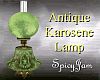 Antq Karosene Lamp Grn2
