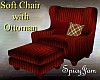 Soft Chair w/Ottoman Red