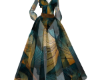 Teal Gold Gown