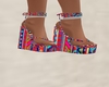 Sandals Wedge-boho pink