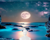 Moon night sky bg