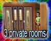 3 private rooms