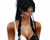 black hair blue pigtails