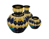 Dark Blue Gold Vases