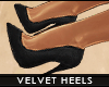 ! velvet heels . black