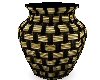 Wicker vase gold black