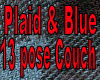 Plaid & Blue Sectional