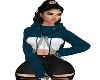 Blue crop hoody