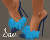 Blue/Navy Feather Heels