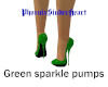 Green sparkle pumps