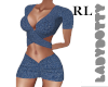 Denim shorts set