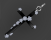 Cross earrings grey
