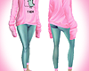 Teal w Pink Leggings