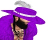 Purple P Hat w Feather