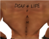 DGAF 4 Life Back Tat