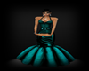 Burlesque Teal Gown
