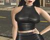 Alisha Black Leather Top