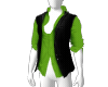 Green Shirt Black Vest