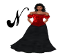 Red & Black Ball Gown
