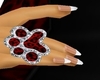 Red Leopard Paw Ring