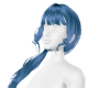 blue hair ponytail