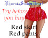 Red skirt Red pants