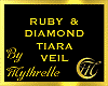 RUBY DIAMOND TIARA VEIL