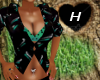 H♥Black and green top
