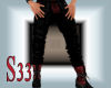S33 Black red boot jeans