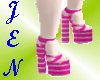 Pink Stripes Heels