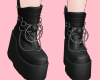 Dark boots. e