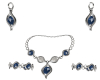 Ava 5Pc Blue Jewelry Set