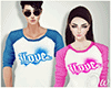 [Bw] B T-shirt Couple M