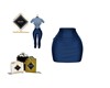 UNIVER LTHR SKIRT BLEU