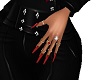 Red nails + rings Miel