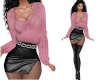 Kasi Leather Skirt Pink