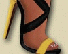 yellow and black heels