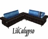 Blue Black PVC Couch