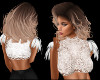 White Lace Feather Top