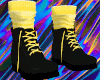 White boots Yella socks