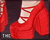   lace heels / red