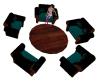 Teal chat table w/poses
