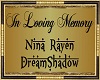 Nina D Memorial Plaque