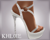 K white glitter heels