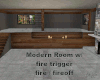 Room with fire trigger