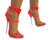 Red studded high sandal